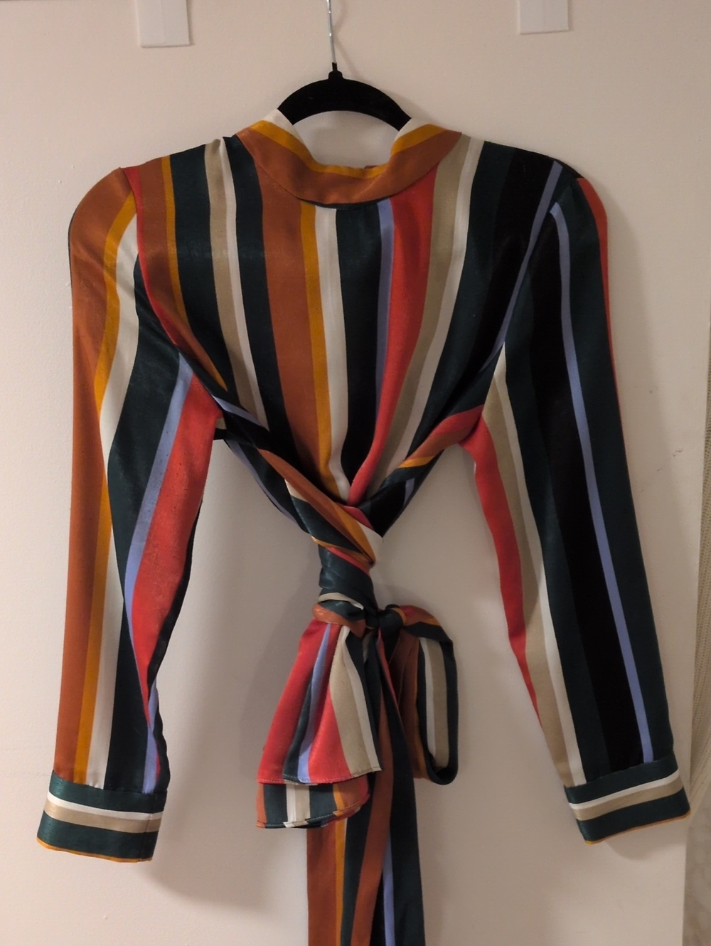 Striped Tie-Back Blouse in Multi-Color